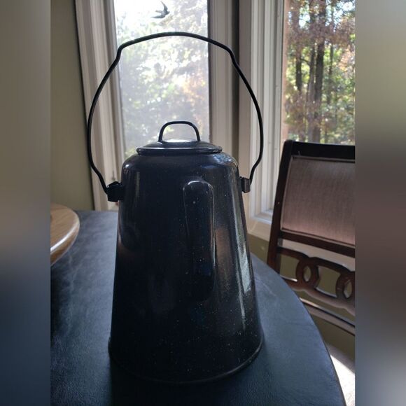 Metal Black Speckled Coffee Pot - Picture 5 of 8